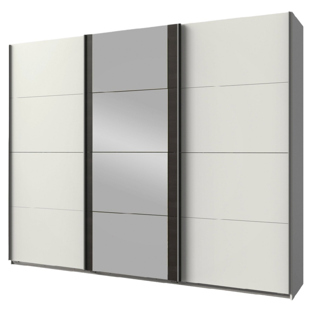 Rangement moderne avec miroir pour chambre en panneaux MDF - 200 x 220 x 50-cozellehome.com