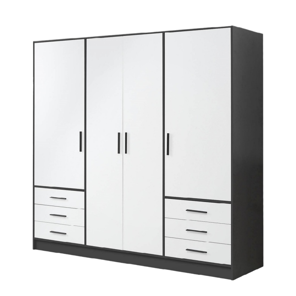 Armoire de rangement pour chambre en panneaux de particules - 200 x 50 x 200-cozellehome.com