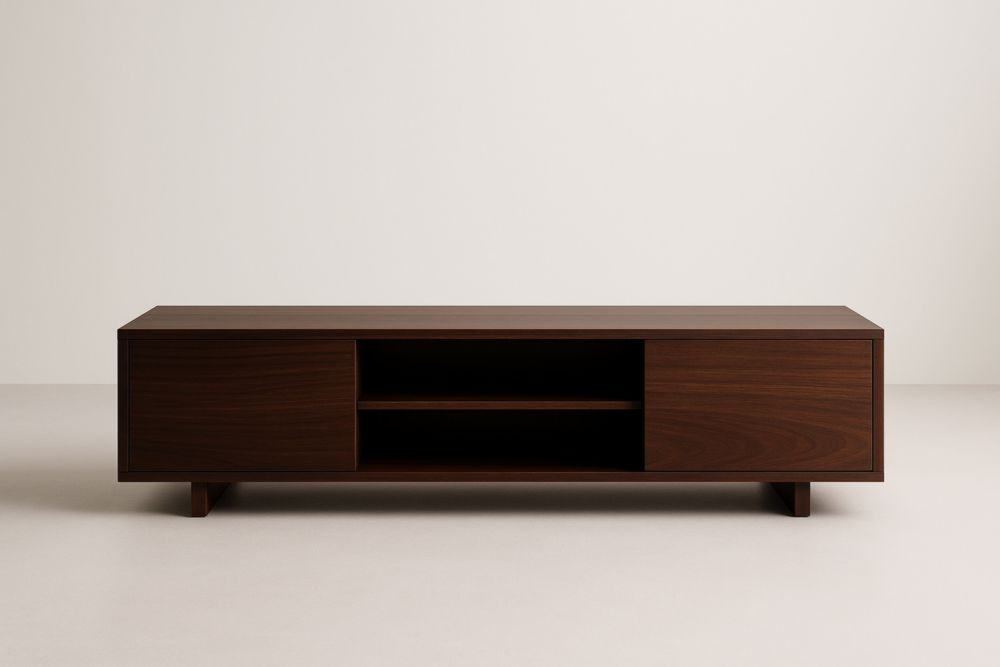 Meuble TV en Bois massif Marron 200x50x45 cm