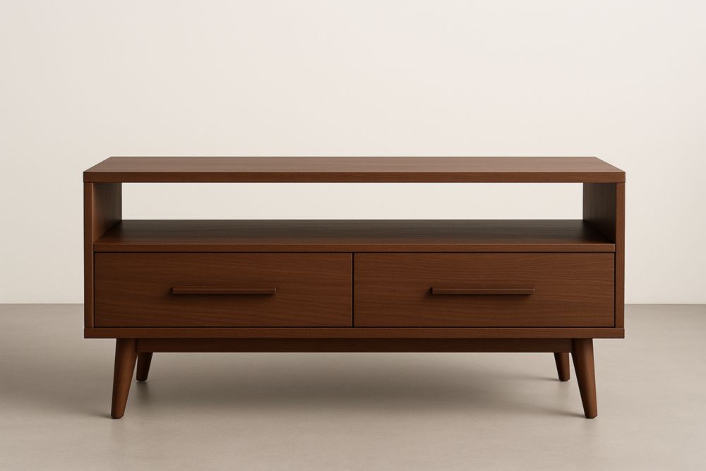 Meuble TV en bois de noyer avec tiroirs 120x60x45 cm