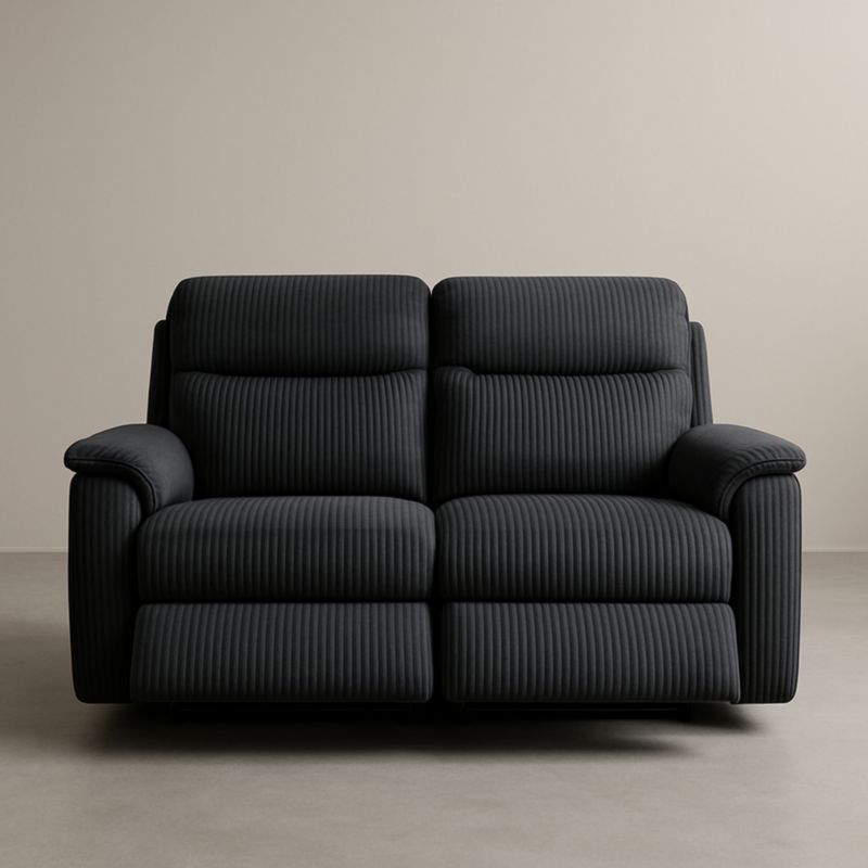 Canapé 2 Places en Tissu Côtelé Noir