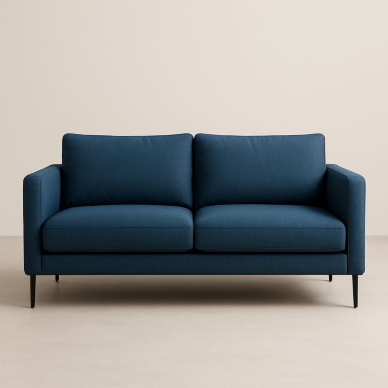 Canapé deux places en tissu bleu 180x90x85 cm