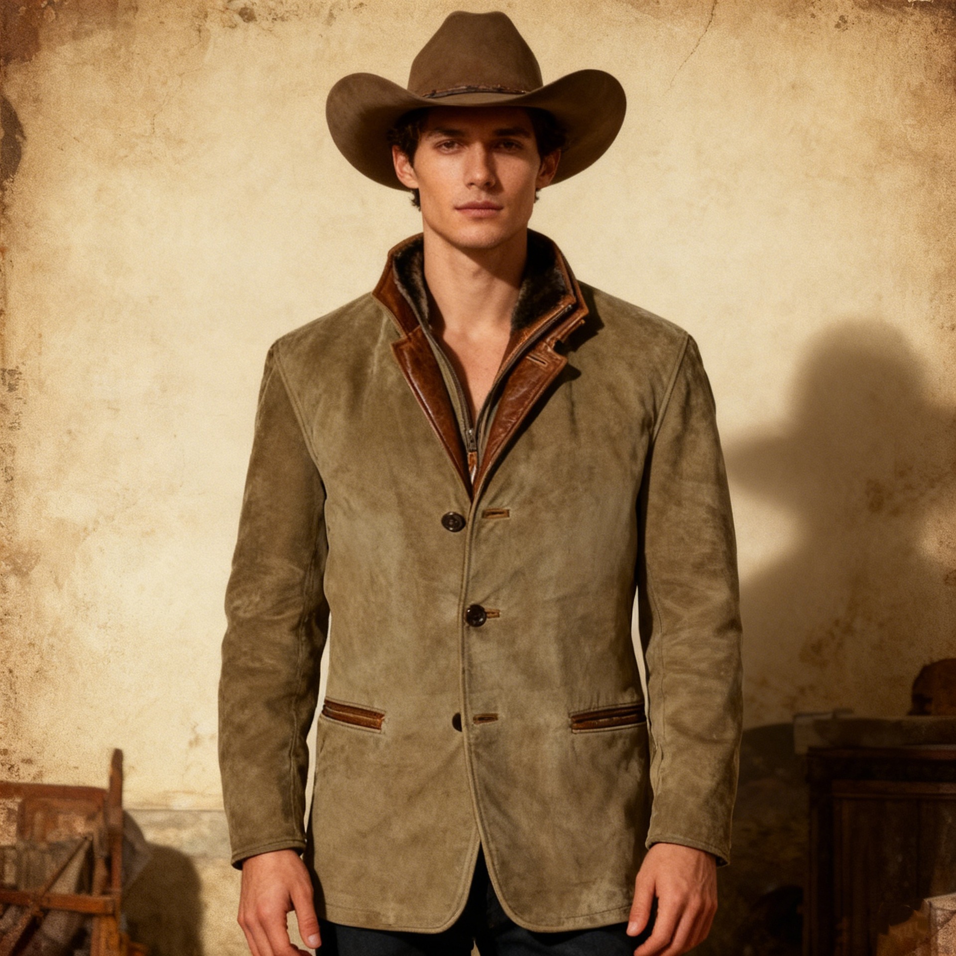 Clooney - Herrenjacke aus Kunstleder für Herbst & Winter – Bequemer Schnitt mit Stehkragen