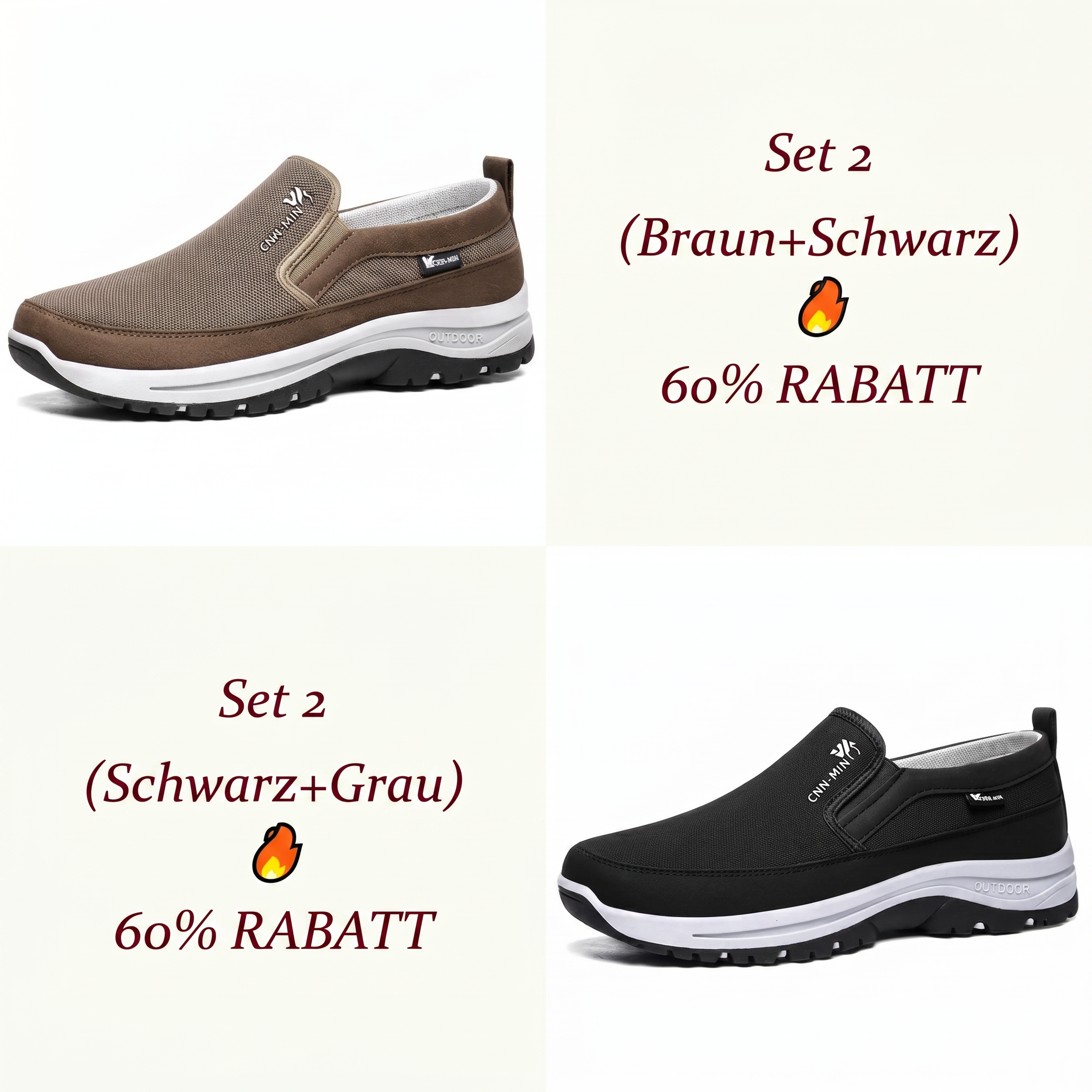 Atmungsaktive, leichte und bequeme Slip-on-Gehschuhe für Herren mit weicher Sohle