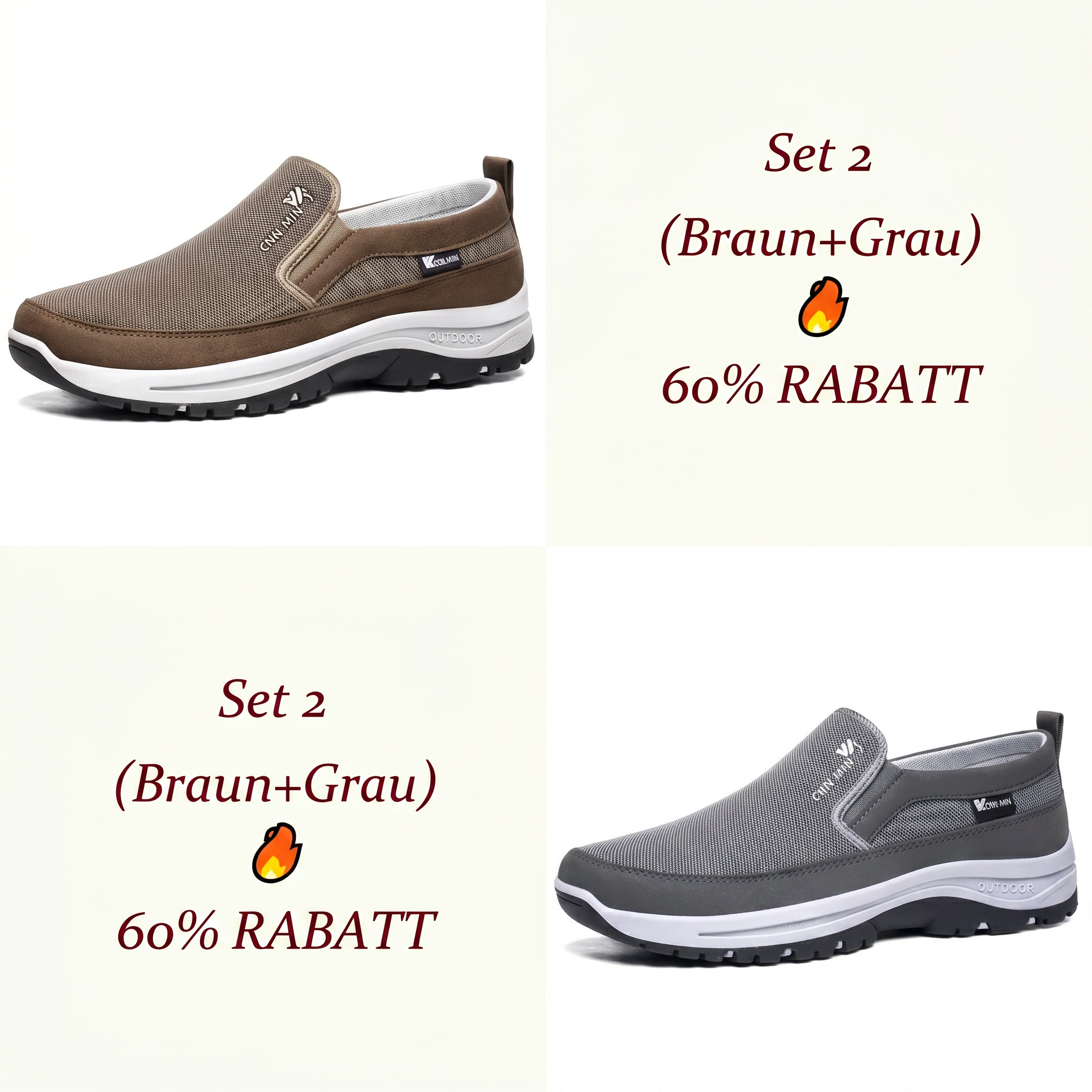 Atmungsaktive, leichte und bequeme Slip-on-Gehschuhe für Herren mit weicher Sohle