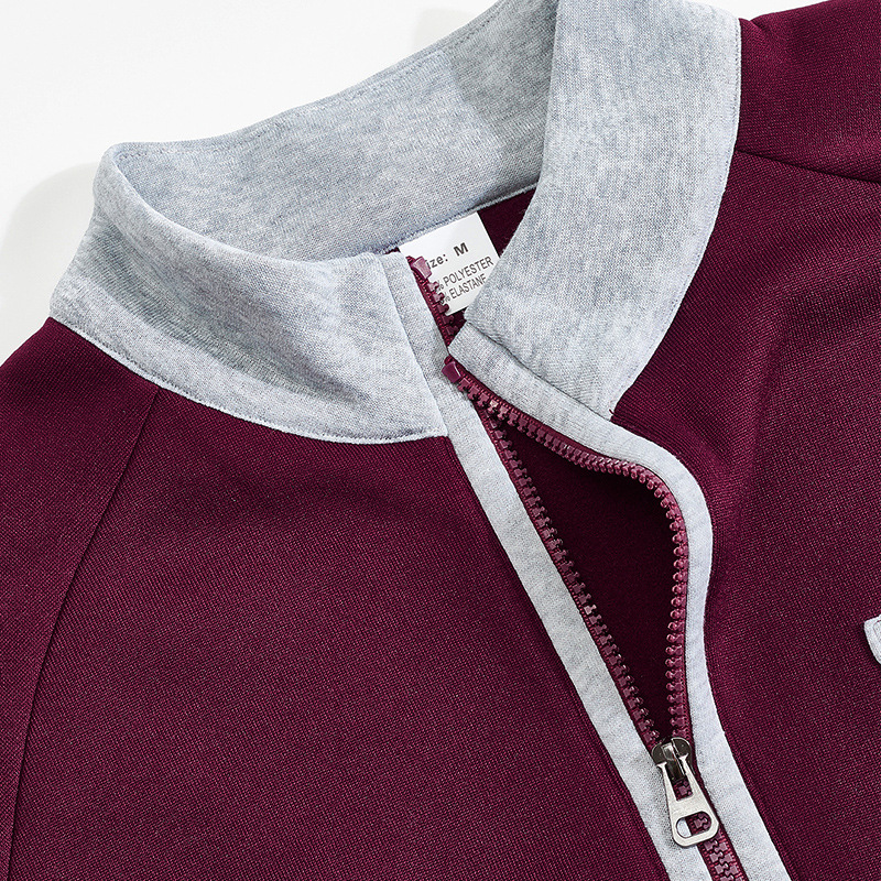 Men's Half-Zip Long Sleeve Pocket Stand Collar Sweatshirt