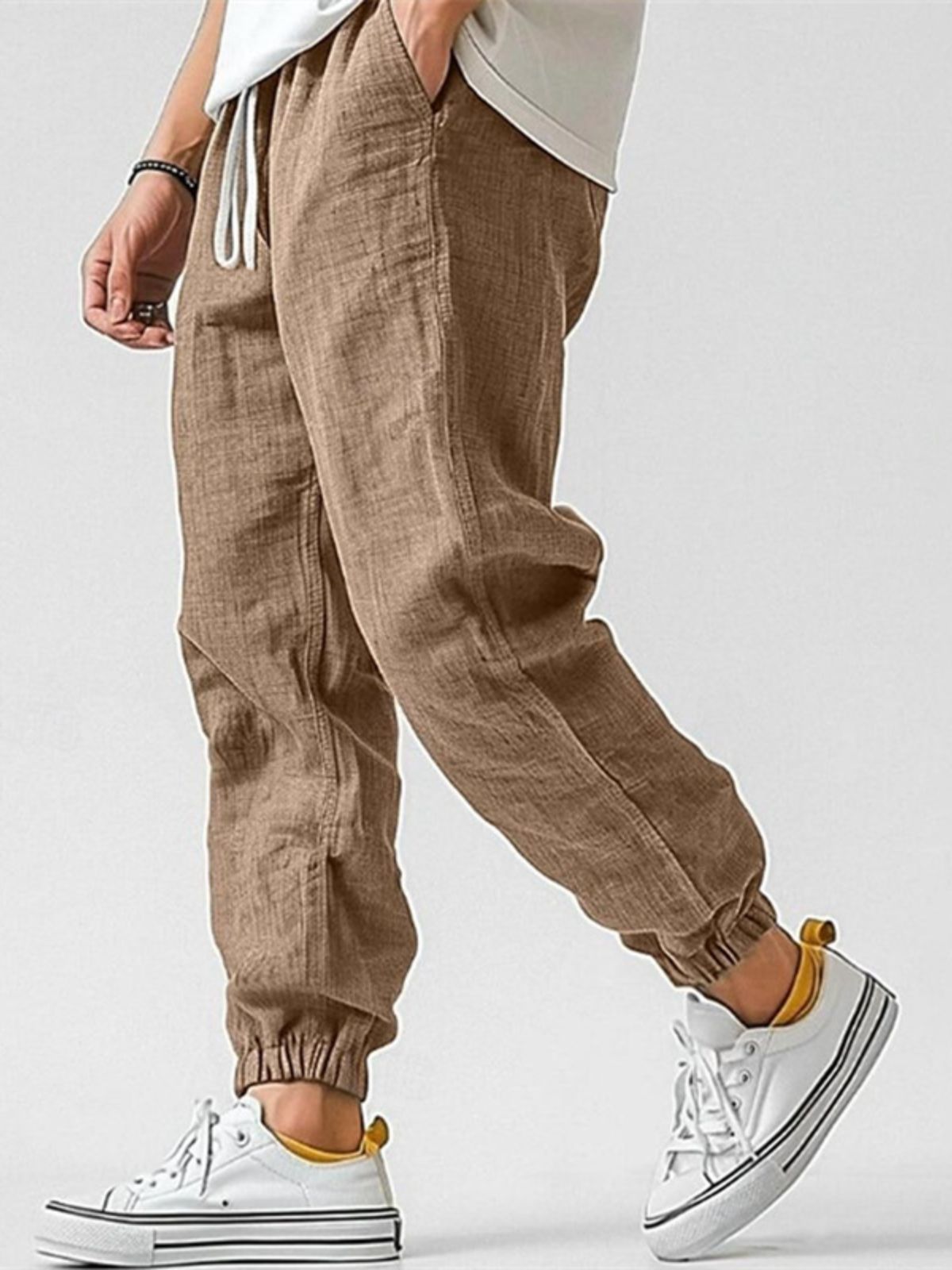 Atmungsaktive Freizeithose für Herren aus Baumwolle und Leinen