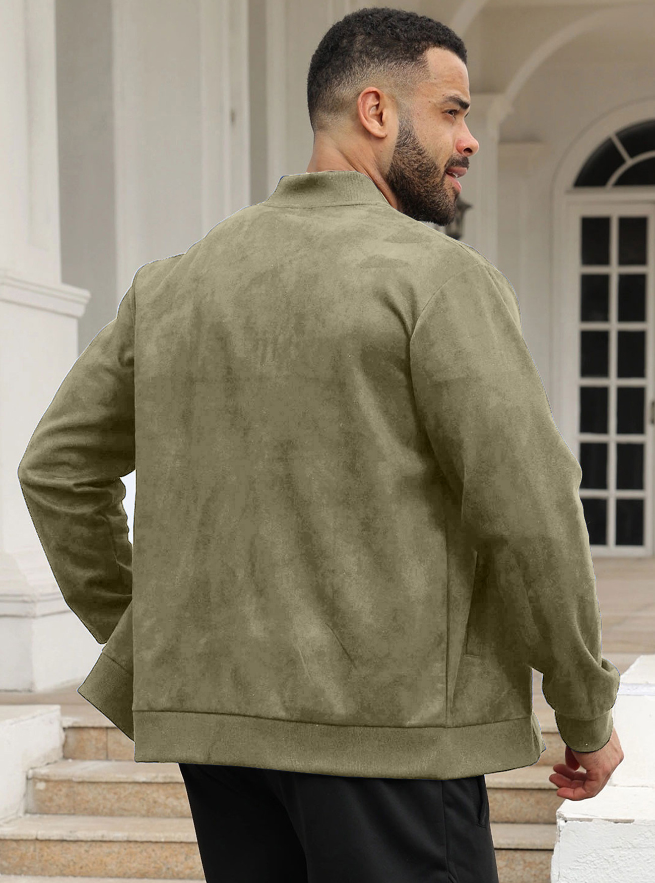 Men's Soft Sherpa-Lined Suede Jacket – Cozy Comfort for Fall