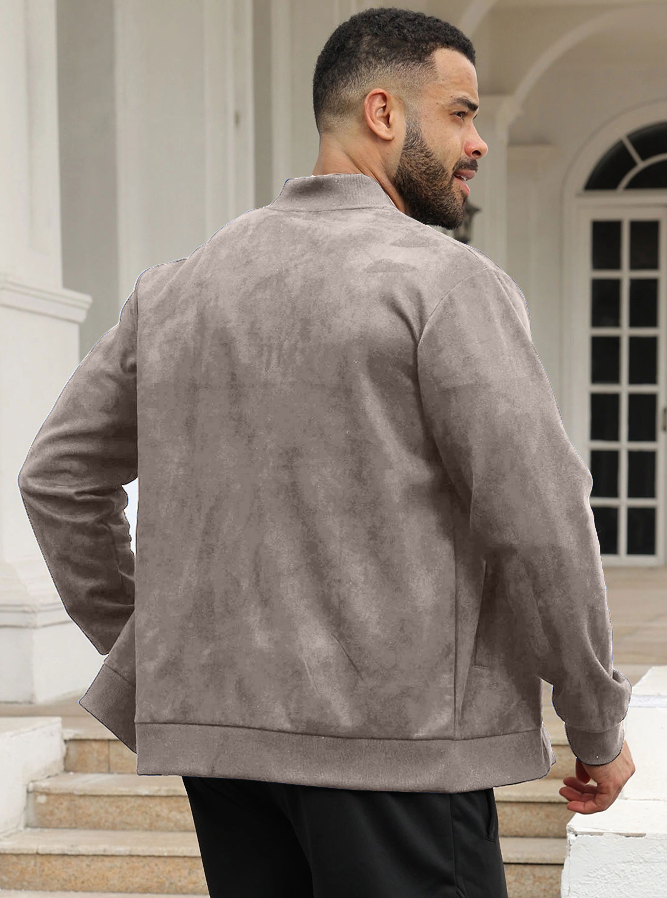 Men's Soft Sherpa-Lined Suede Jacket – Cozy Comfort for Fall