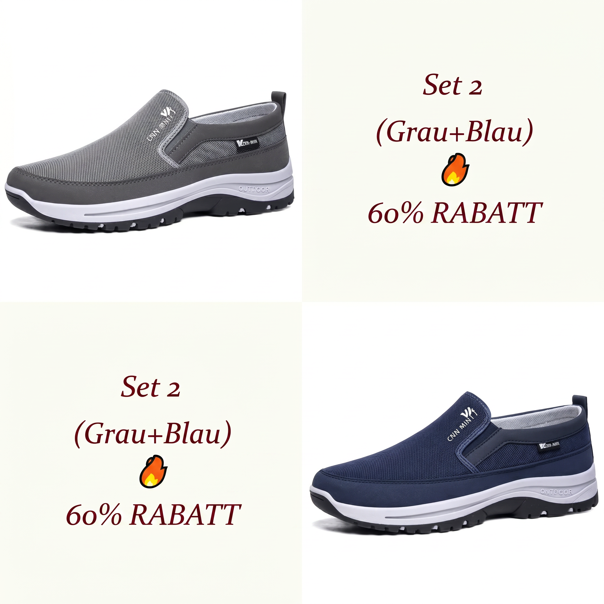 Atmungsaktive, leichte und bequeme Slip-on-Gehschuhe für Herren mit weicher Sohle