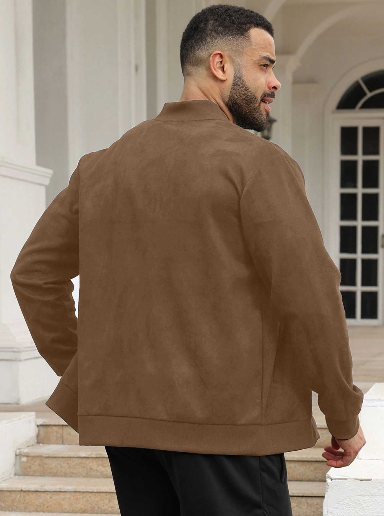 Men's Soft Sherpa-Lined Suede Jacket – Cozy Comfort for Fall