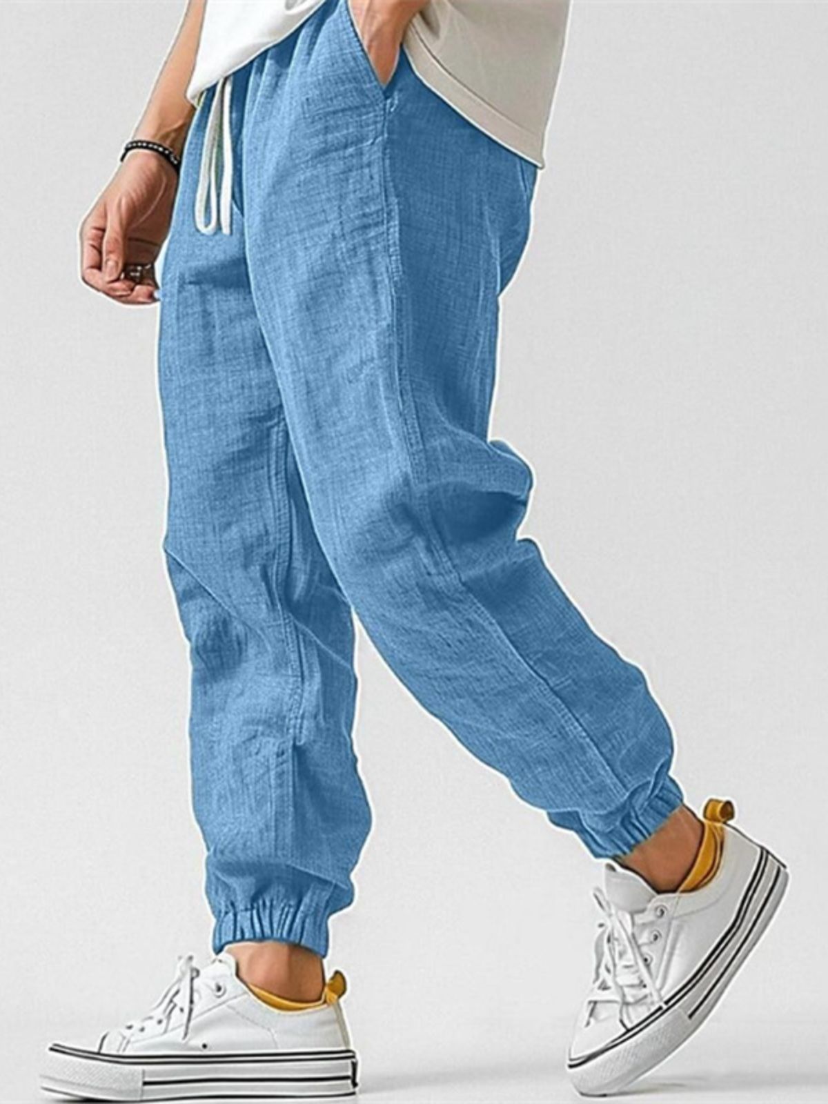 Atmungsaktive Freizeithose für Herren aus Baumwolle und Leinen