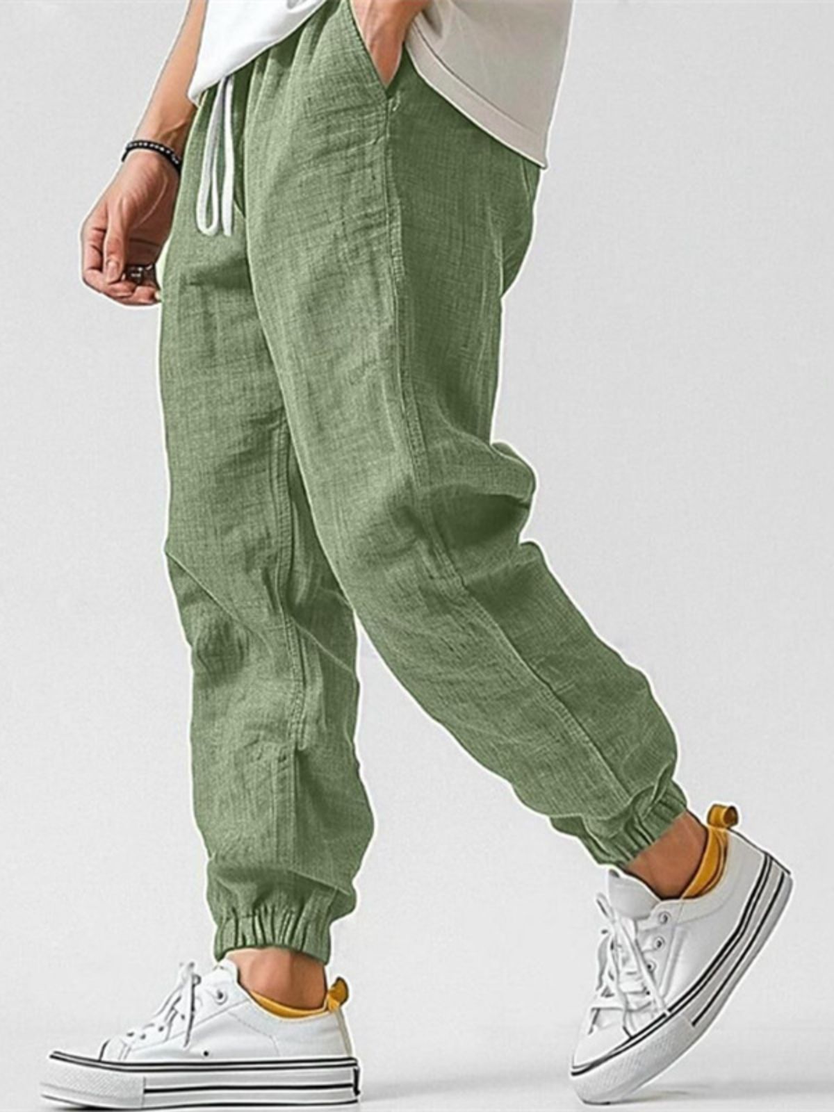 Atmungsaktive Freizeithose für Herren aus Baumwolle und Leinen