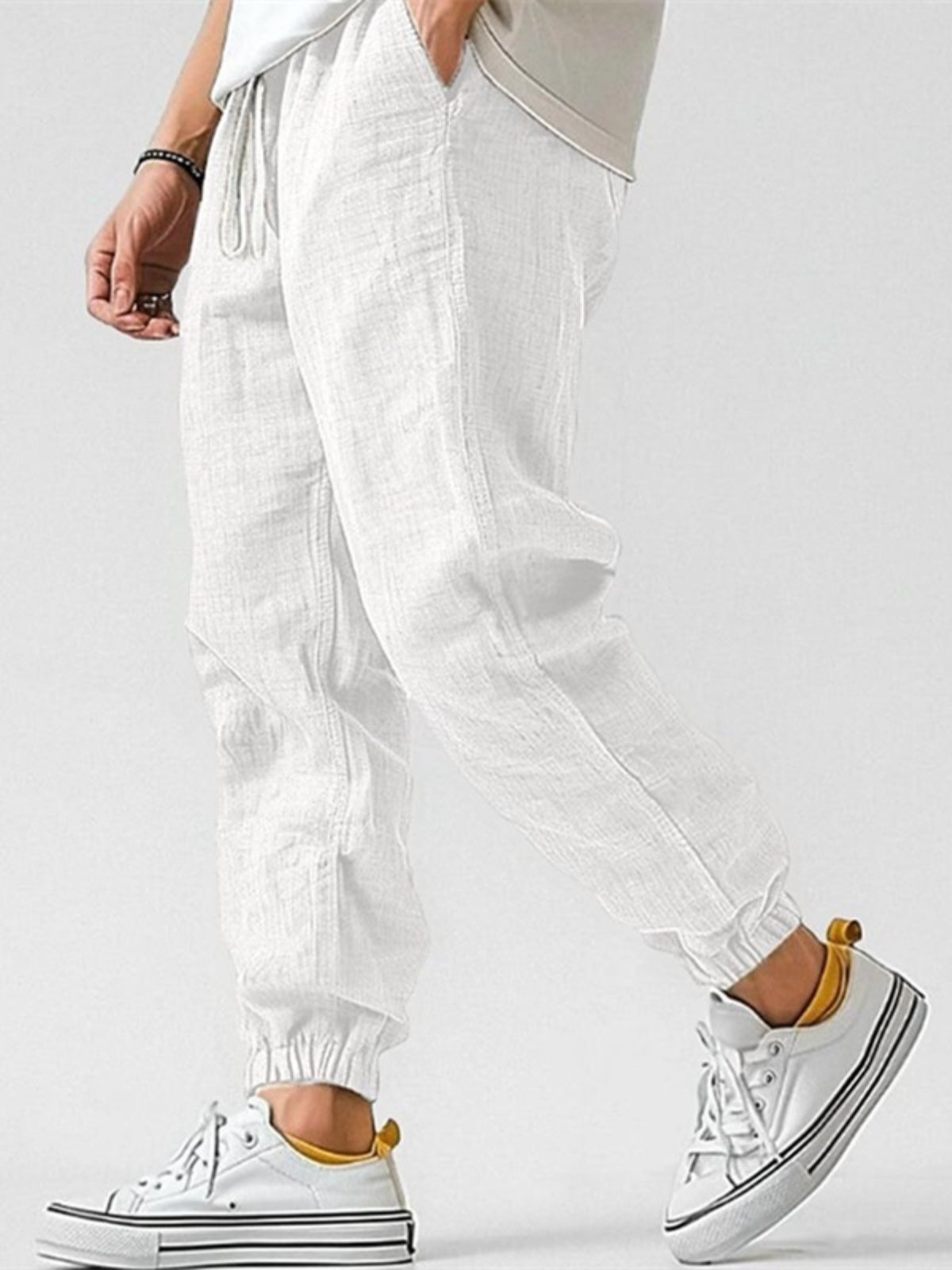 Atmungsaktive Freizeithose für Herren aus Baumwolle und Leinen