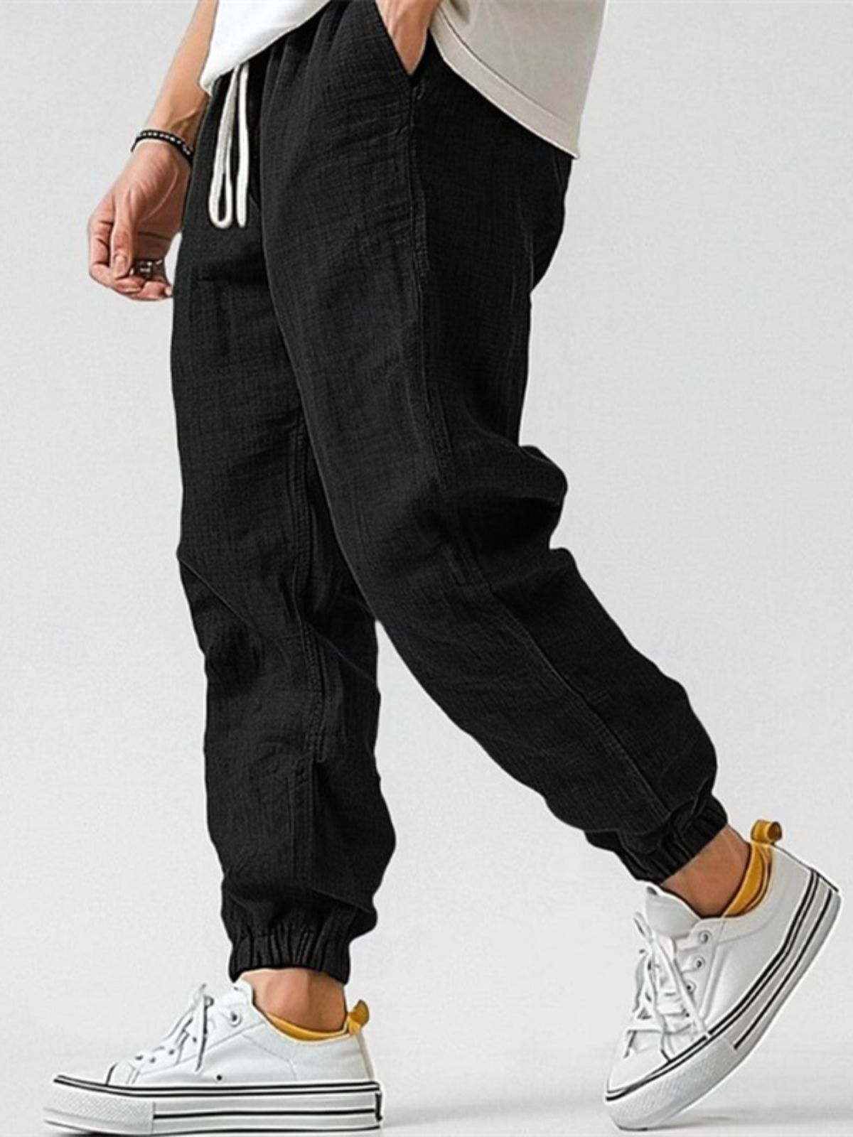 Atmungsaktive Freizeithose für Herren aus Baumwolle und Leinen