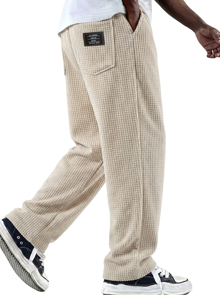 Herren Vintage Casual Waffelstruktur Corduroy-Hosen