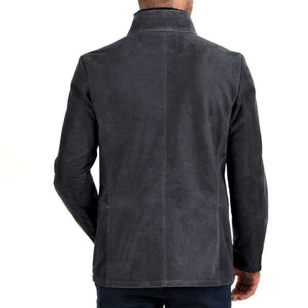 Herren Vintage Stehkragen Wildleder Blazer