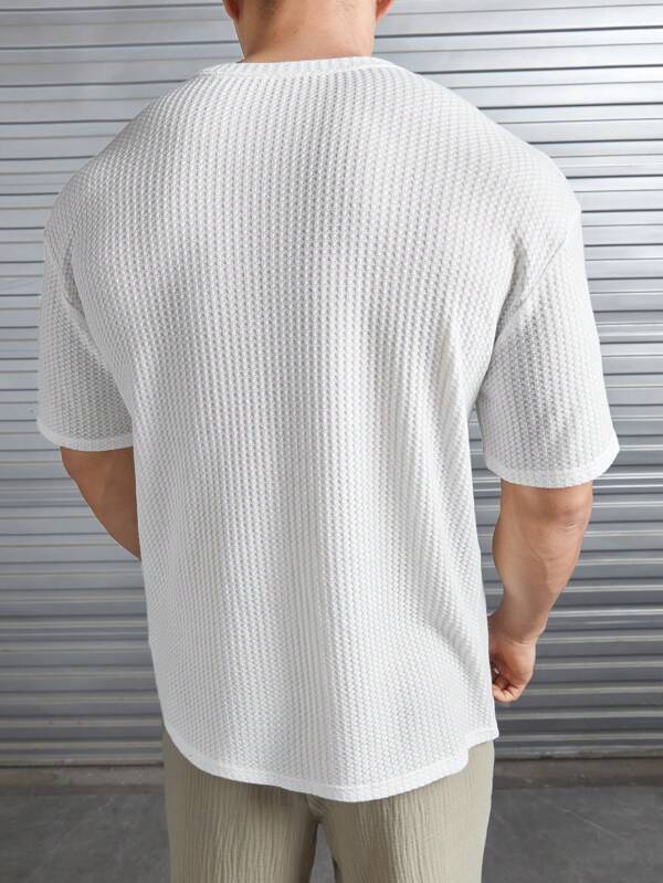 Men's Premium Waffle Texture T-Shirt | Casual Short Sleeve Summer Shirt