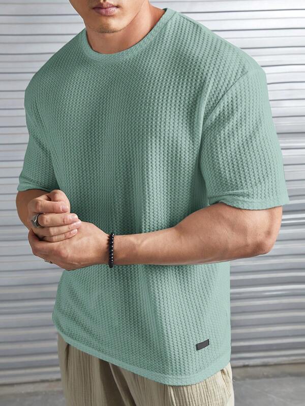 Men's Premium Waffle Texture T-Shirt | Casual Short Sleeve Summer Shirt