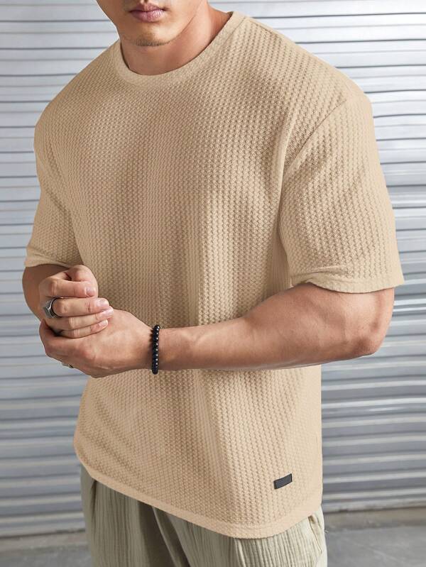 Men's Premium Waffle Texture T-Shirt | Casual Short Sleeve Summer Shirt