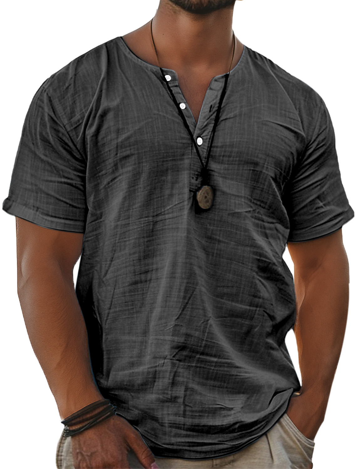 Herren Bequeme Einfarbige Freizeit- und Komfortable Kurzarm-Polohemd