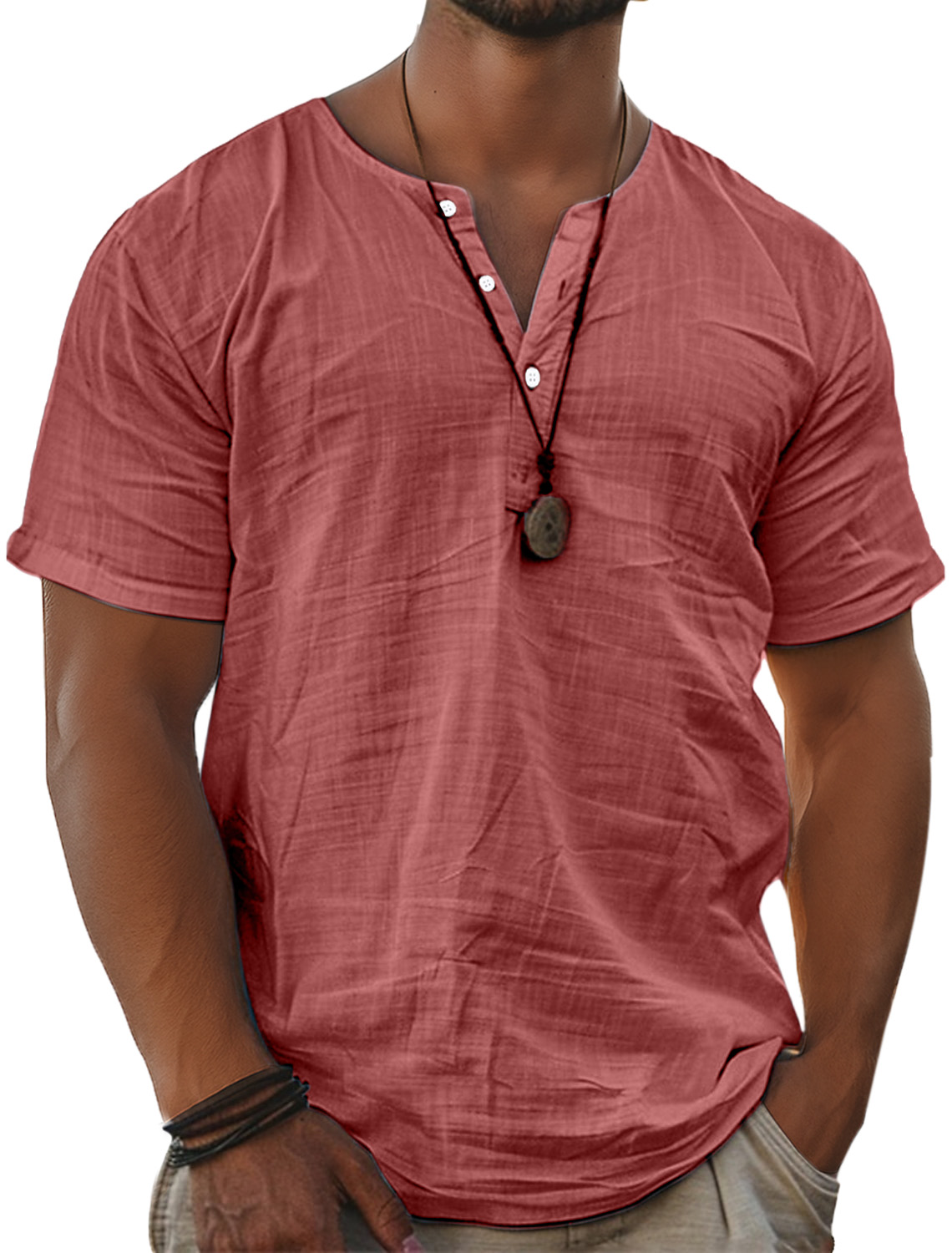 Herren Bequeme Einfarbige Freizeit- und Komfortable Kurzarm-Polohemd