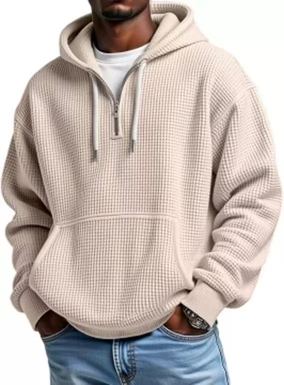 Herren Pullover mit Half-Zip und Rei&szlig;verschlusstaschen