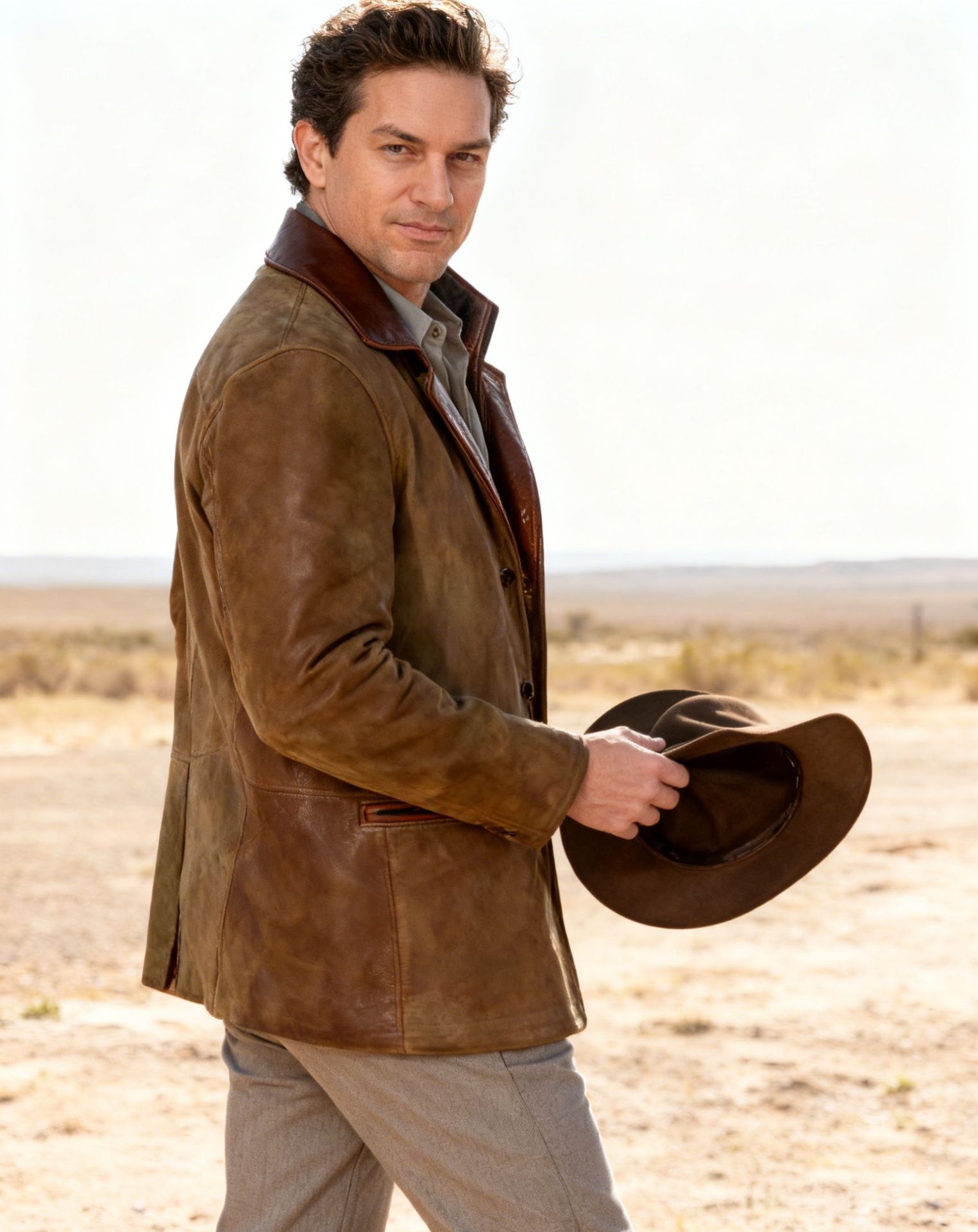 Clooney - Herrenjacke aus Kunstleder für Herbst & Winter – Bequemer Schnitt mit Stehkragen