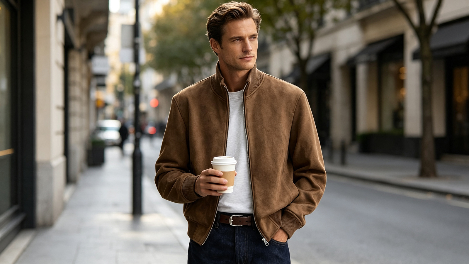 Mannstil Suede Stand Collar Jacket Overall View