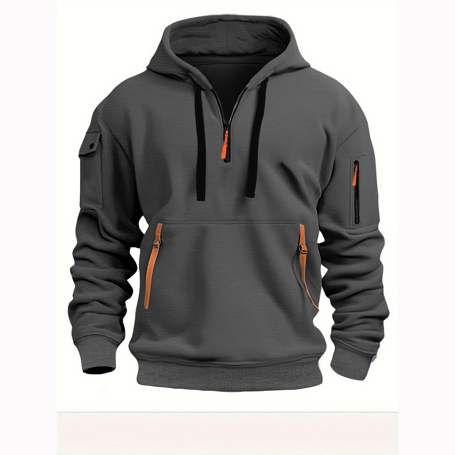 New Arrival🔥 Men's Multi-Pocket Zip-Up Hoodie – Casual Outdoor Sweatshirt