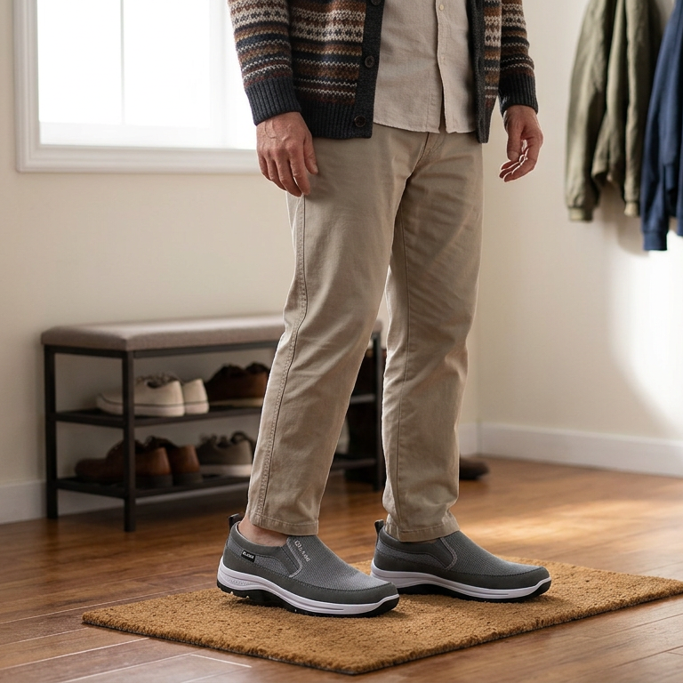 Atmungsaktive, leichte und bequeme Slip-on-Gehschuhe für Herren mit weicher Sohle