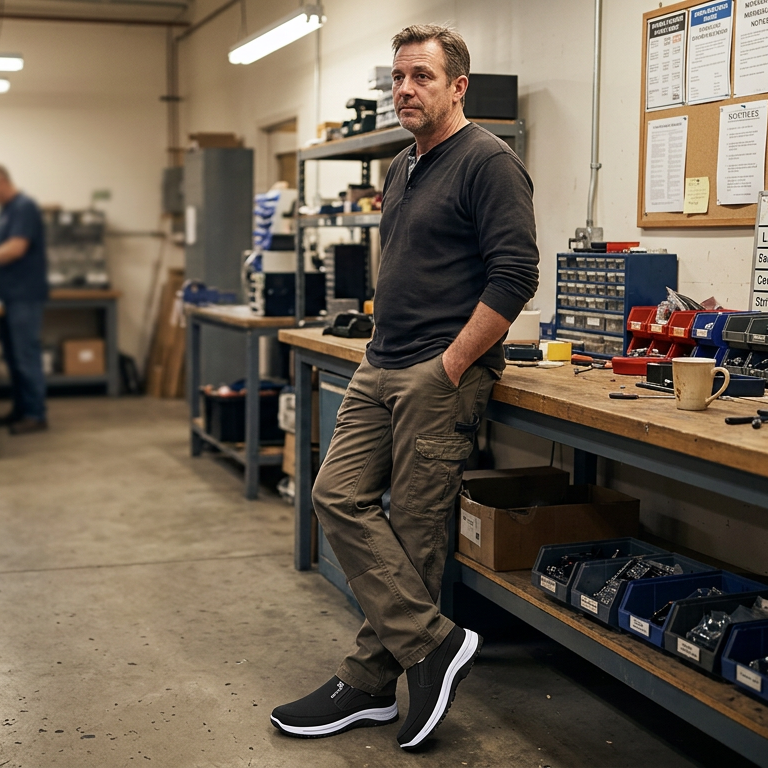 Atmungsaktive, leichte und bequeme Slip-on-Gehschuhe für Herren mit weicher Sohle