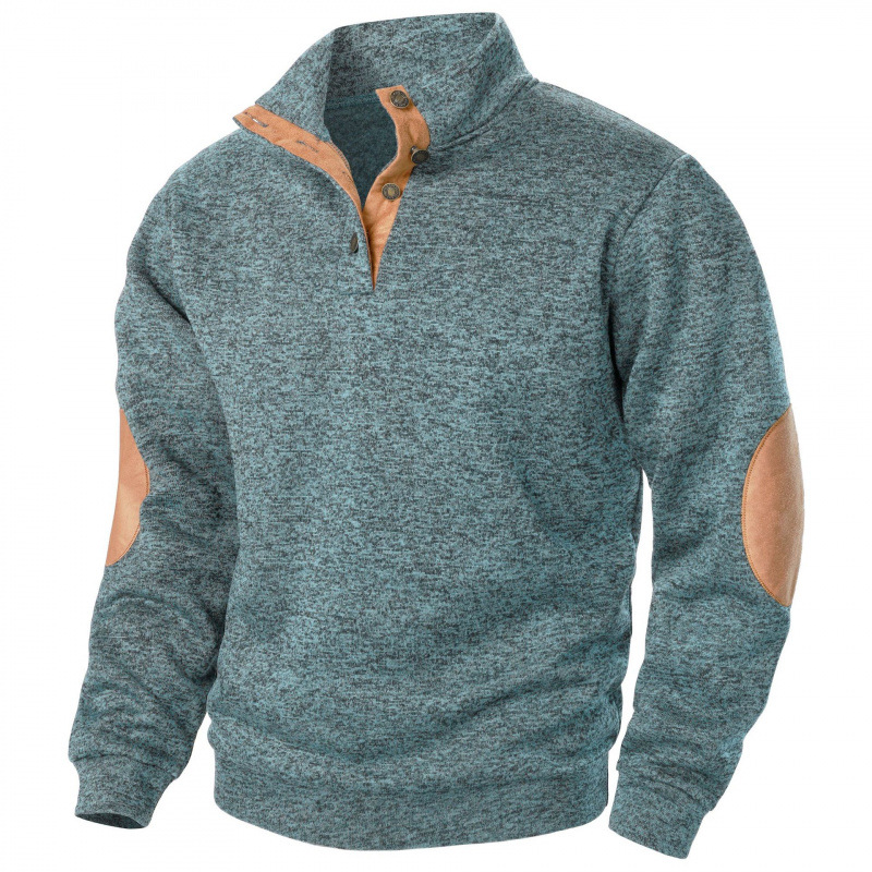 Neue Herren Stehkragen Joint Stitching Casual Jacquard Strickjacke Pullover