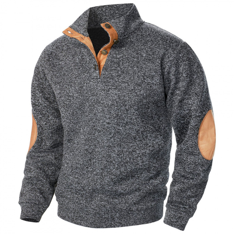 Neue Herren Stehkragen Joint Stitching Casual Jacquard Strickjacke Pullover