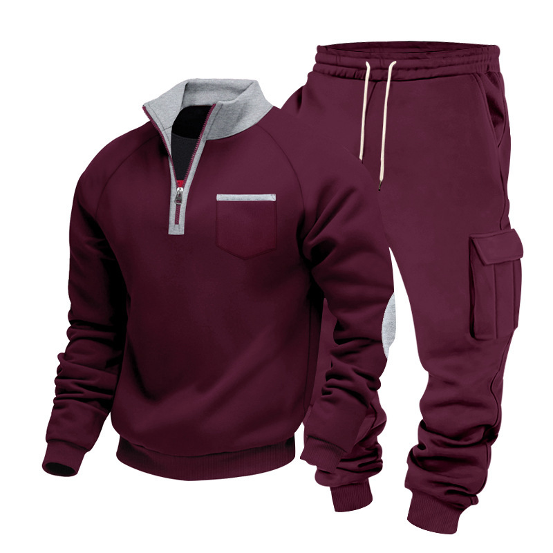 Men's Outdoor Work Casual Commuting Sweatshirt Pants Set