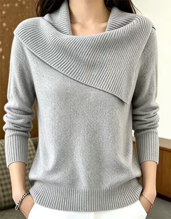 Weicher Damen-Strickpullover - Eleganter Rüllenkragen für den Alltag