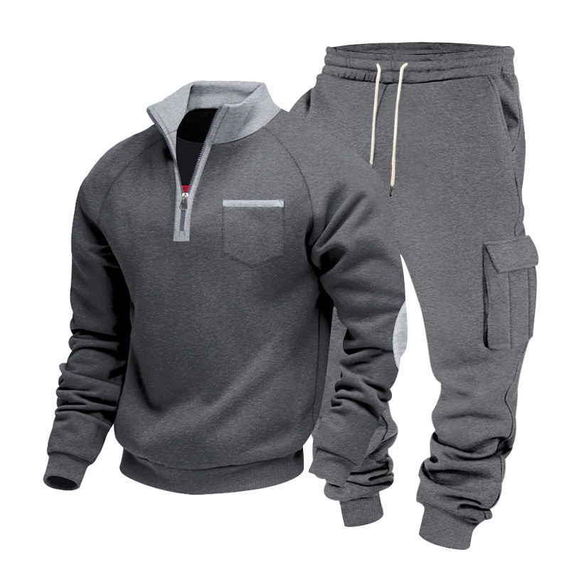 Men's Outdoor Work Casual Commuting Sweatshirt Pants Set