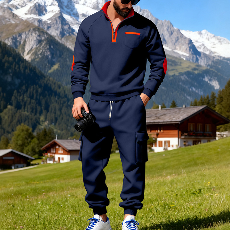 Men's Outdoor Work Casual Commuting Sweatshirt Pants Set