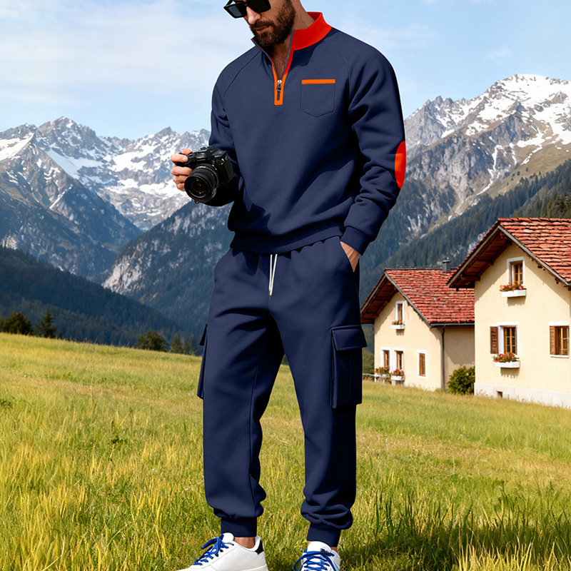 Men's Outdoor Work Casual Commuting Sweatshirt Pants Set
