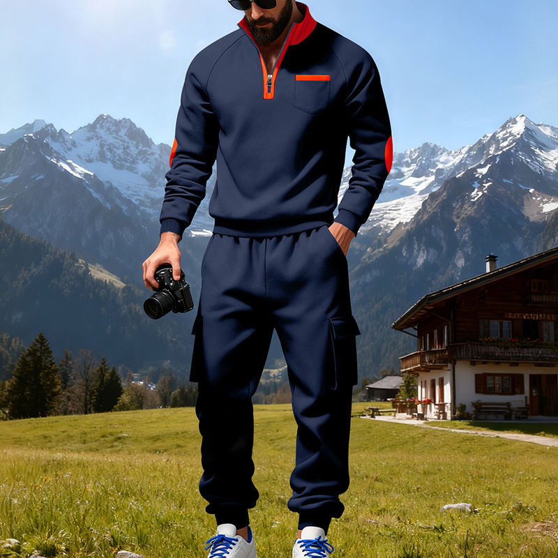 Men's Outdoor Work Casual Commuting Sweatshirt Pants Set