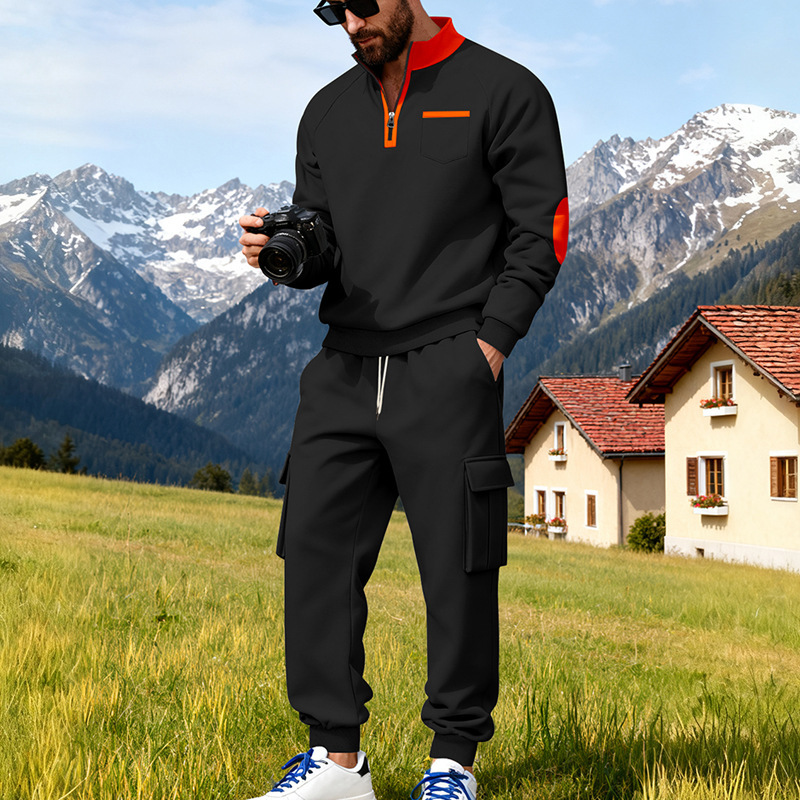 Men's Outdoor Work Casual Commuting Sweatshirt Pants Set