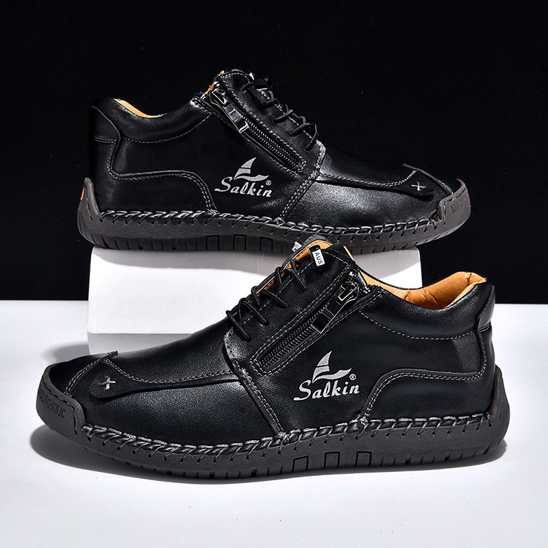 Women's Orthopedic Casual Leather Boots - Wide Toe, Arch Support, Waterproof, Pressure Relief for Everyday & Travel