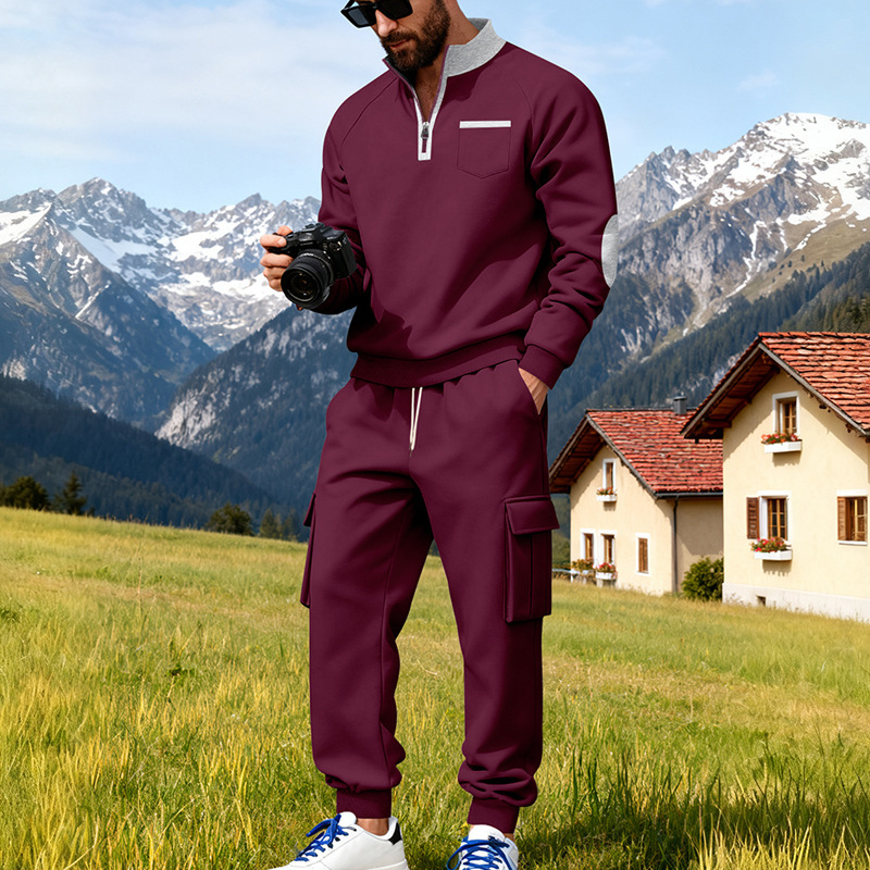 Men's Outdoor Work Casual Commuting Sweatshirt Pants Set