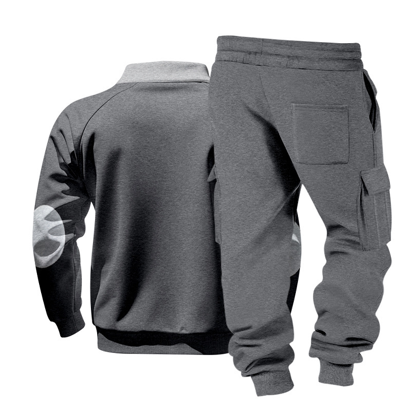 Men's Outdoor Work Casual Commuting Sweatshirt Pants Set