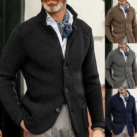 2024 Strickjacke im neuen Stil mit Stehkragen