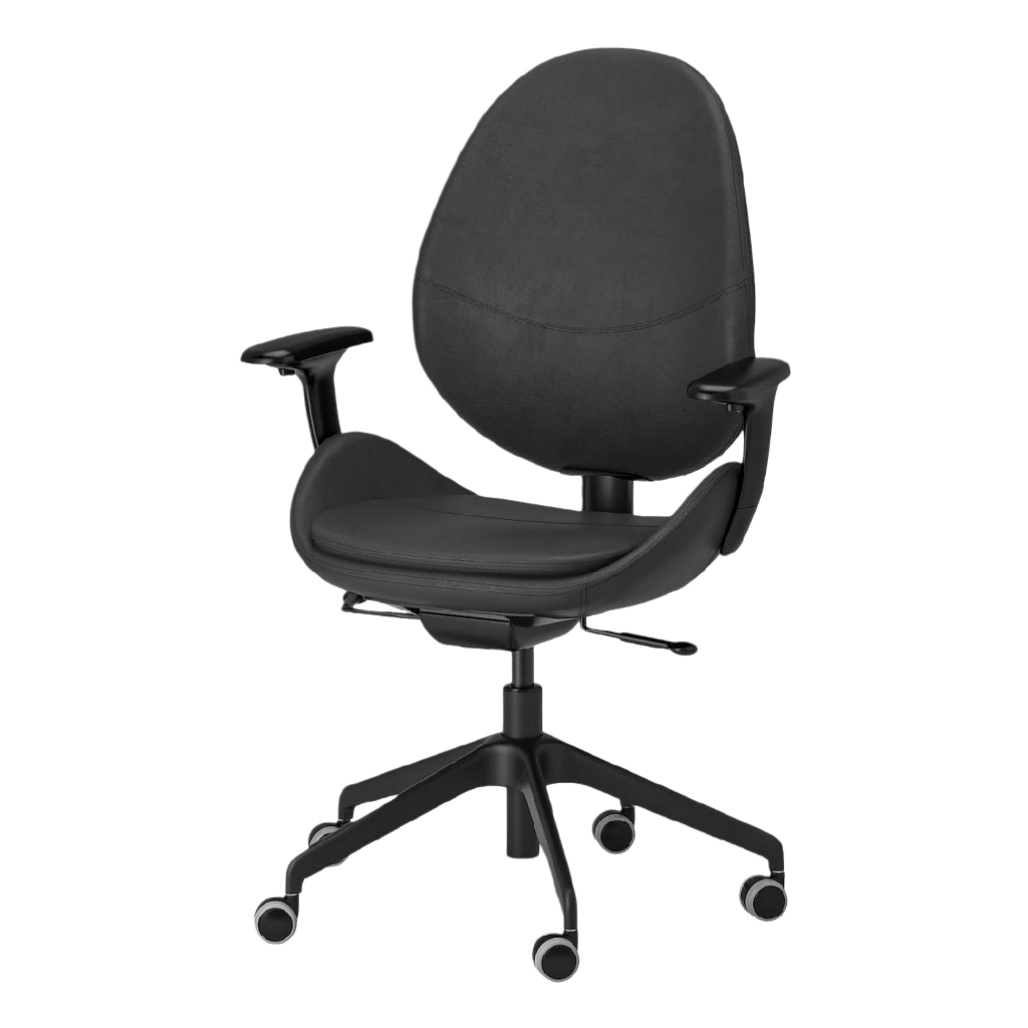 Chaise de bureau ergonomique en tissu noir pour espace de travail - 60 x 60 x 90-zenlorahome
