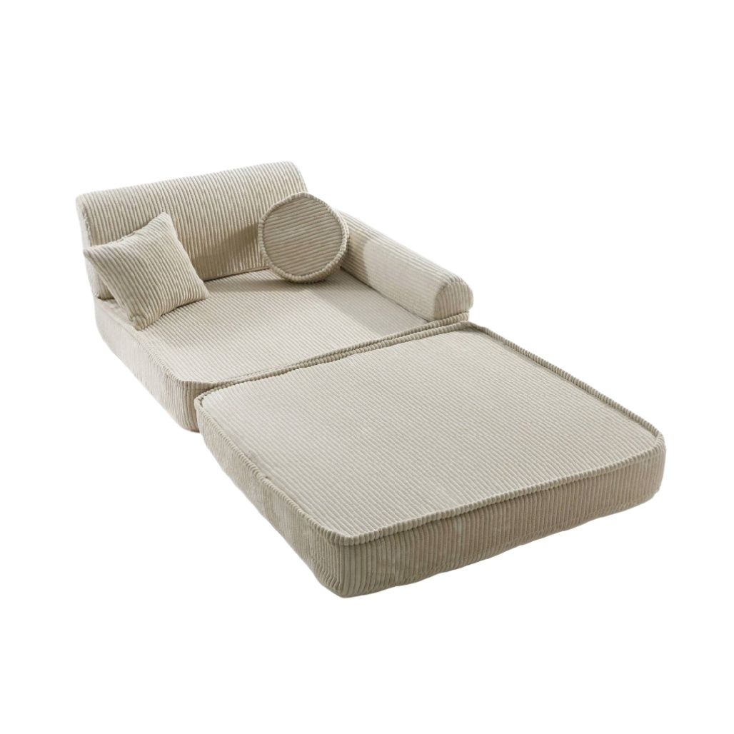 Canapé convertible en tissu - Utilisation pour salon ou chambre - Structure en bois et rembourrage en mousse - 150 x 100 x 70-zenlorahome