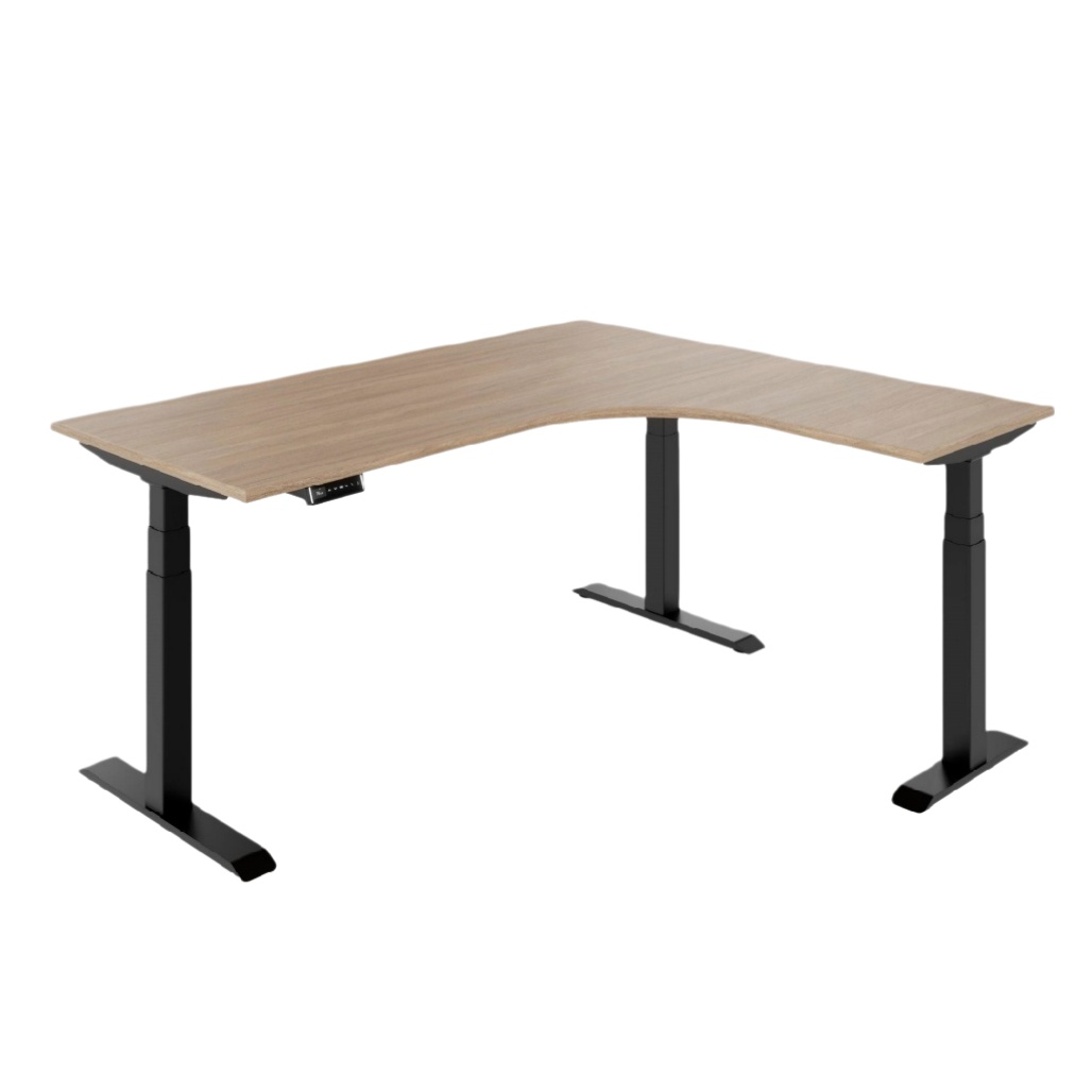 Bureau d'angle ajustable pour bureau en bois et métal - 150 x 75 x 110-zenlorahome