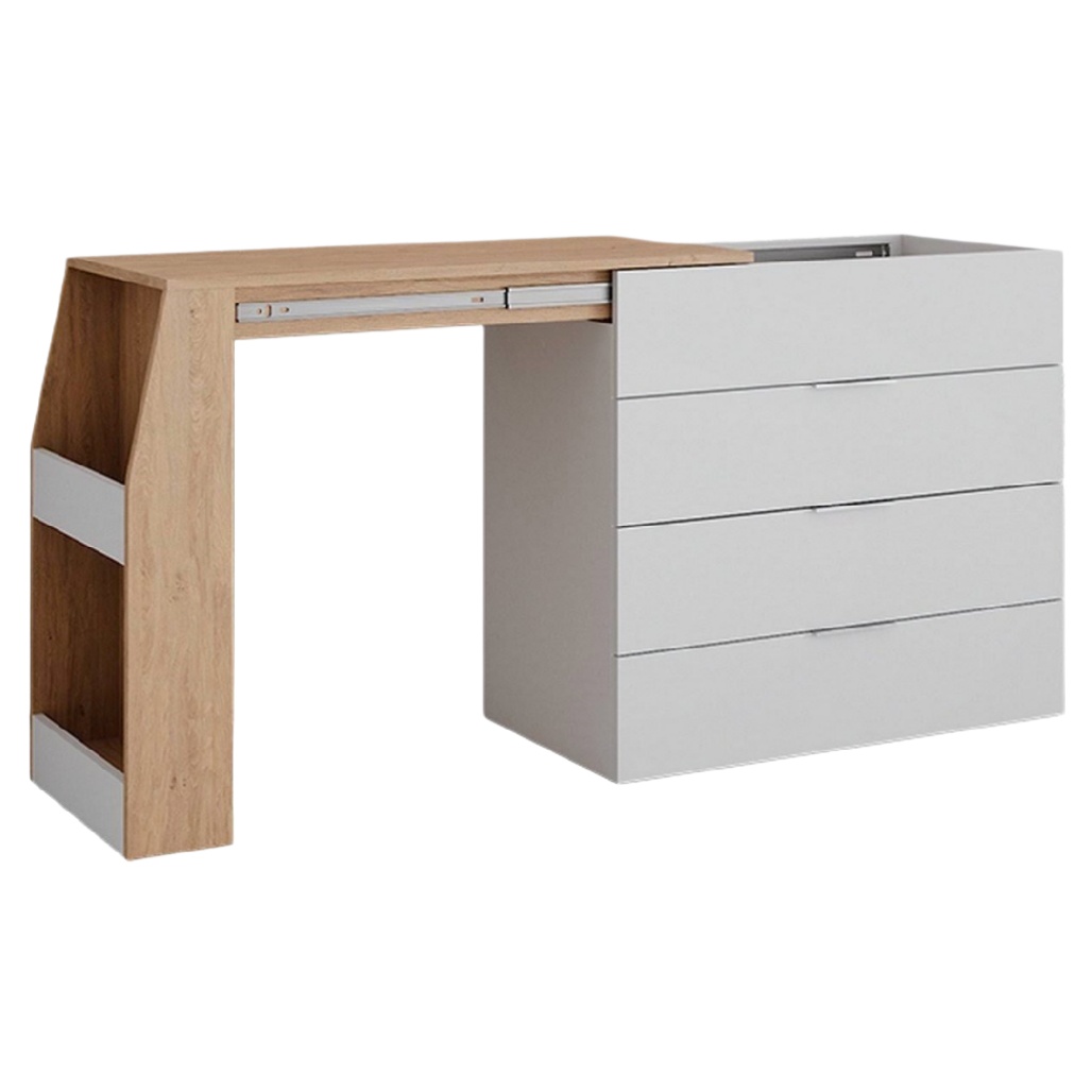 Bureau d'angle avec tiroirs pour bureau à domicile en mélamine - 140 x 60 x 75-zenlorahome