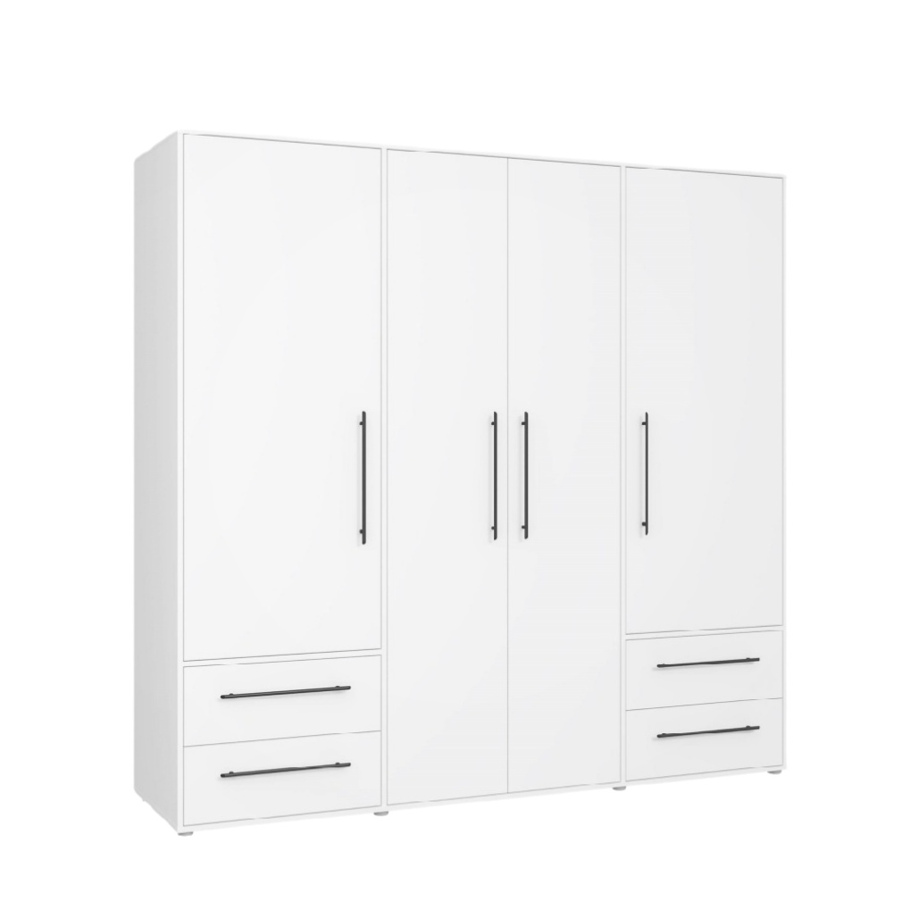 Armoire de rangement blanche pour chambre en panneaux de particules - 160 x 60 x 210-artisanathabitat
